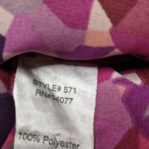 Cabi women's Top Kaleidoscope Mosaic Tie Neck blouse - Picture 3 of 10